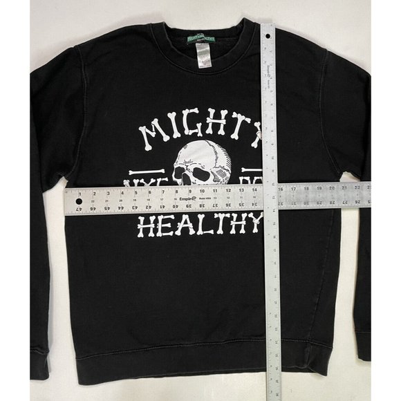 Mighty Healthy Skull Crewneck Sweatshirt Men Adult Medium Black Graphic - Picture 5 of 5
